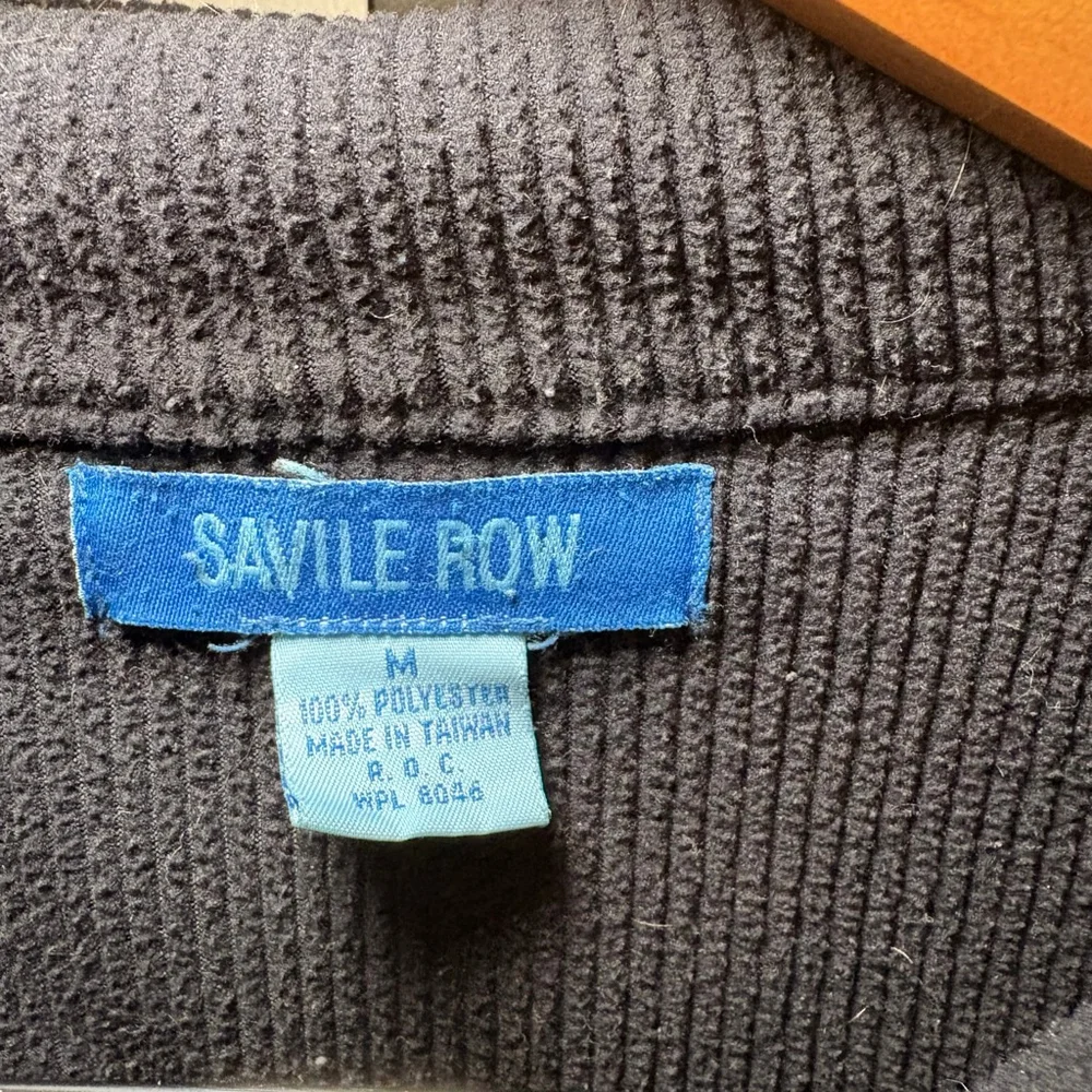 Men's Savile Row Gray Navy Blue Quarter-Zip Sweater M‎